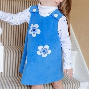 NWT The Beaufort Bonnet Company Blue Dress with Floral Accents